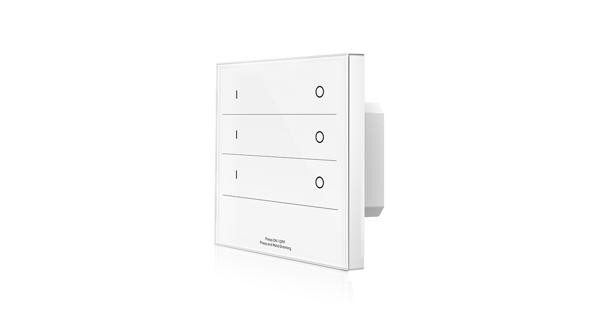 LED Dimmer | 10 Zonne | RF afstandsbediening (3 Kanalen) | Muur | Glas | 3 x Push