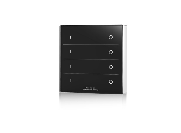 LED Dimmer | 10 Zonne | RF afstandsbediening Muur opbouw | 4 Zonne | Zwart