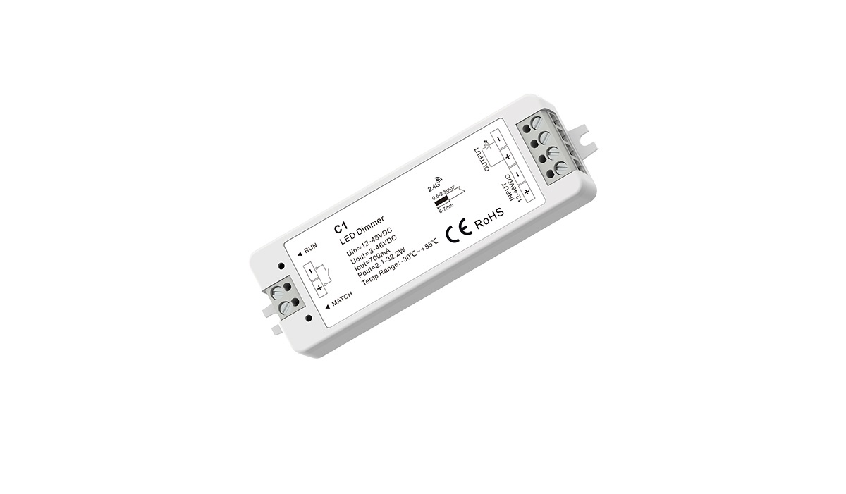 LED Dimmer | 10 Zonne | RF Ontvanger | 12 - 46 Volt | 1 x 8A | 1000Hz