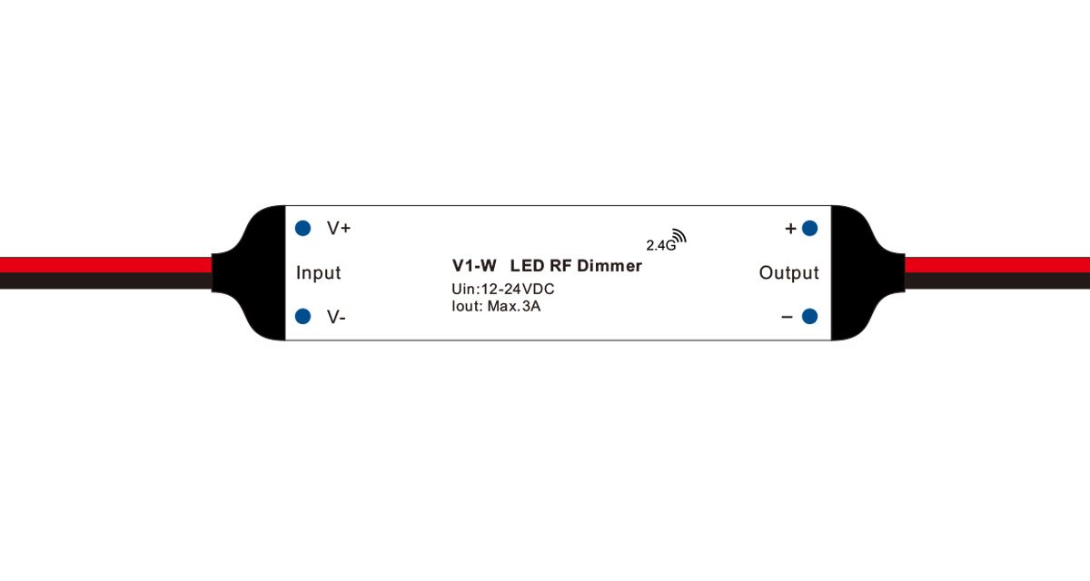 LED Dimmer | 10 Zonne | RF Ontvanger | 12 - 24 Volt | 1 x 3 Ampere | Mini Controller