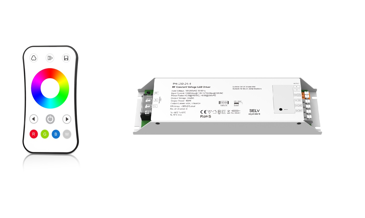 LED dimmer | 10 Zonne | RGBW LED Voeding Set | 144 Watt  | 24 Volt | met afstandbediening