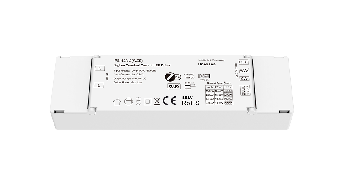 LEDware Zigbeew@re | LED Driver | 2 Uitgangen | 250mA ~ 450mA instelbaar | 12 Watt