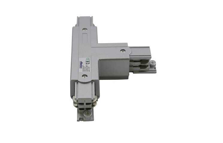 3 Fase | Rail  Power T connector Links | Grijs / Zilver