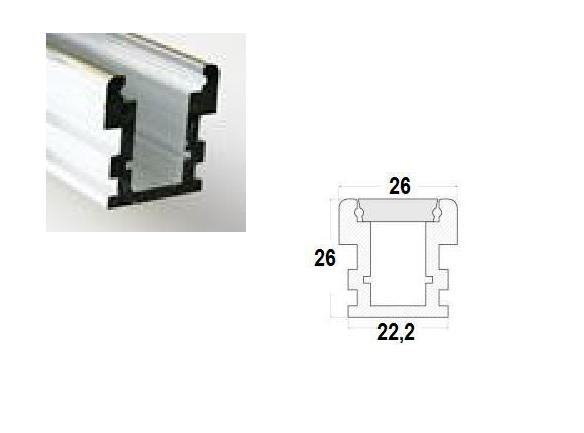 LED Profiel 05 | Frim | 26 x 26  mm | Opaal, PC, UV Bestendig |