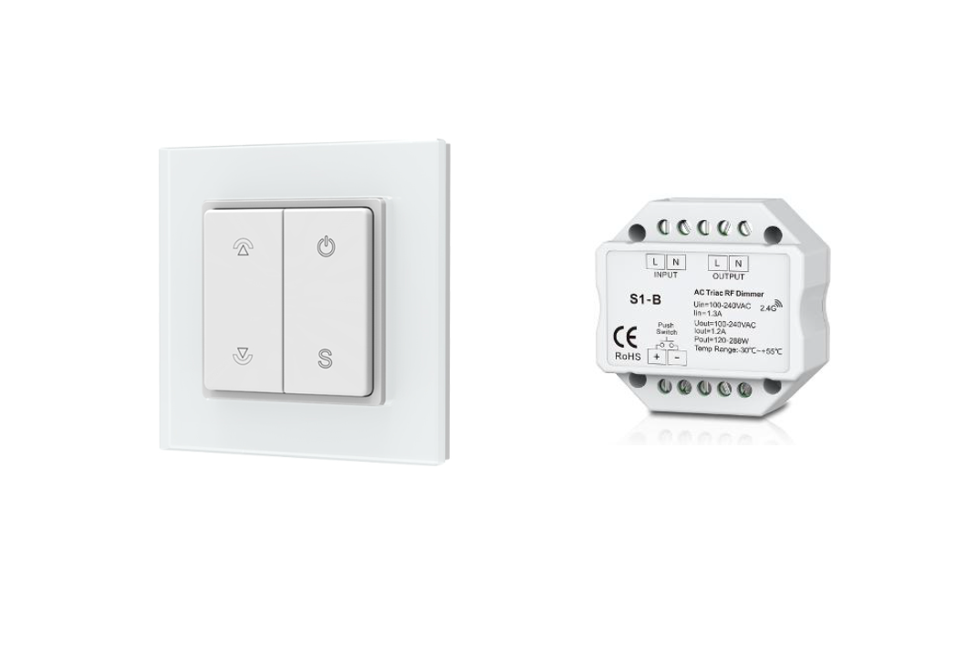 LEDw@re Dimmer |  20-220 Watt | 220 Volt | met RF Wall | Inbouw