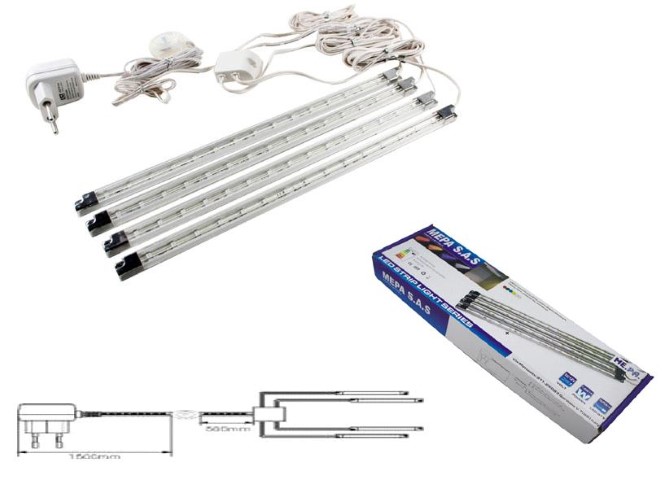 LEDstripset | LEDstrip 8 x 30 CM | 15 LEDs Warm Wit + Voeding |