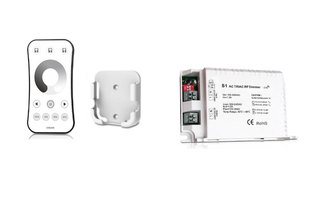 LED Dimmer | 10 Zonne | 20-440 Watt | 220 Volt | met RF remote | Opbouw