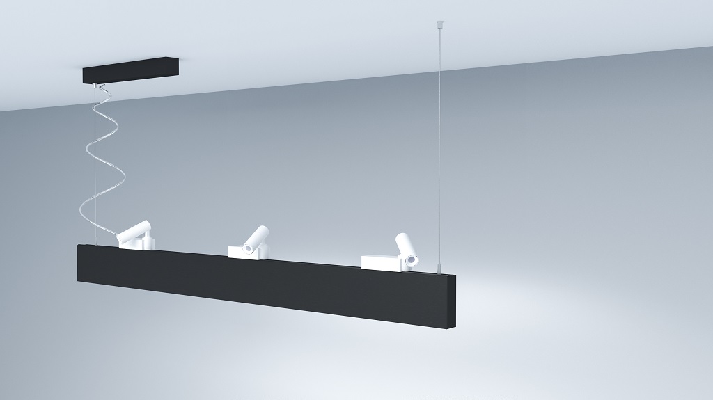 LED profiel Kazan | 3,4 Meter | Zwart | 3x fase spots | DownLight LED opaal | 4000k