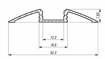 LED Profiel ALU Plat 7,6 x 56mm