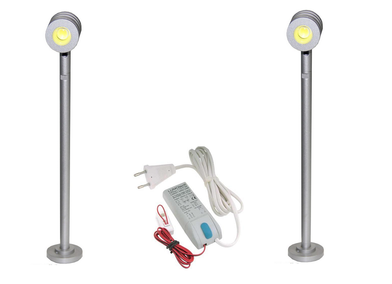 LED Vitrine Spot | Kit | Type Show | 2 x 1,5 Watt | Daglicht Wit | 180 Lumen | LWVIJS013DK