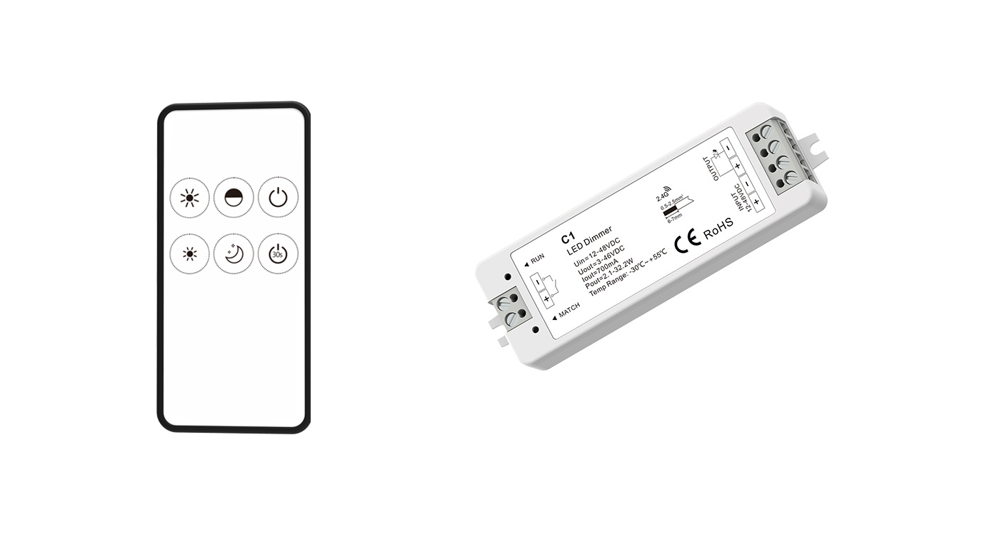 LED Dimmer | 10 Zonne | 8 Ampere | 12-38 Volt | Inbouw | LW.V1 + RM.BA