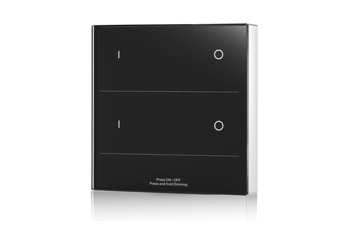 LED Dimmer | 10 Zonne | RF afstandsbediening Muur opbouw | 2 Zonne | Zwart
