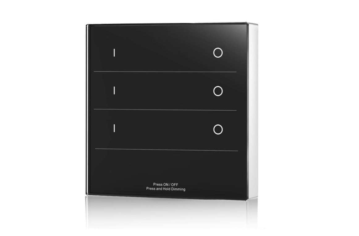 LED Dimmer | 10 Zonne | RF afstandsbediening Muur opbouw | 3 Zonne | Zwart