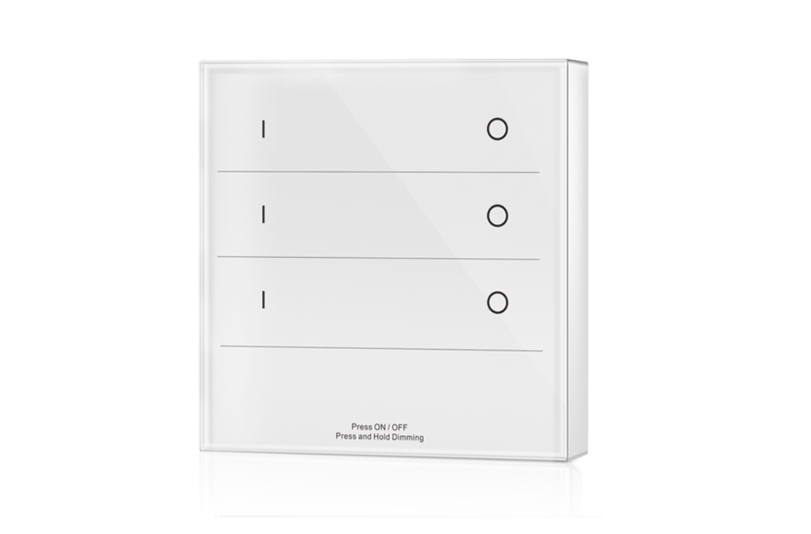 LED Dimmer | 10 Zonne | RF afstandsbediening Muur opbouw | 3 Zonne | Wit