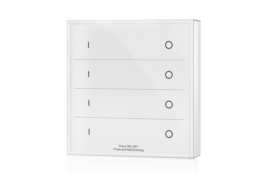 LED Dimmer | 10 Zonne | RF afstandsbediening Muur opbouw | 4 Zonne | Wit