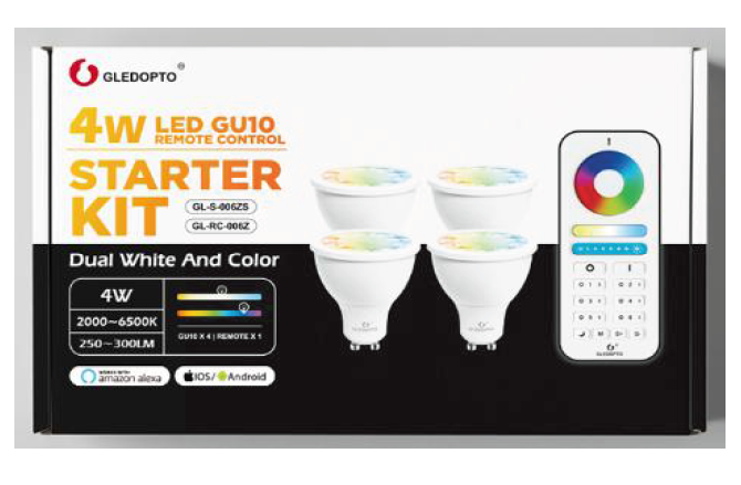 LEDware Zigbeew@re | LED GU10 | RGB + CCT | Kit 4 stuks