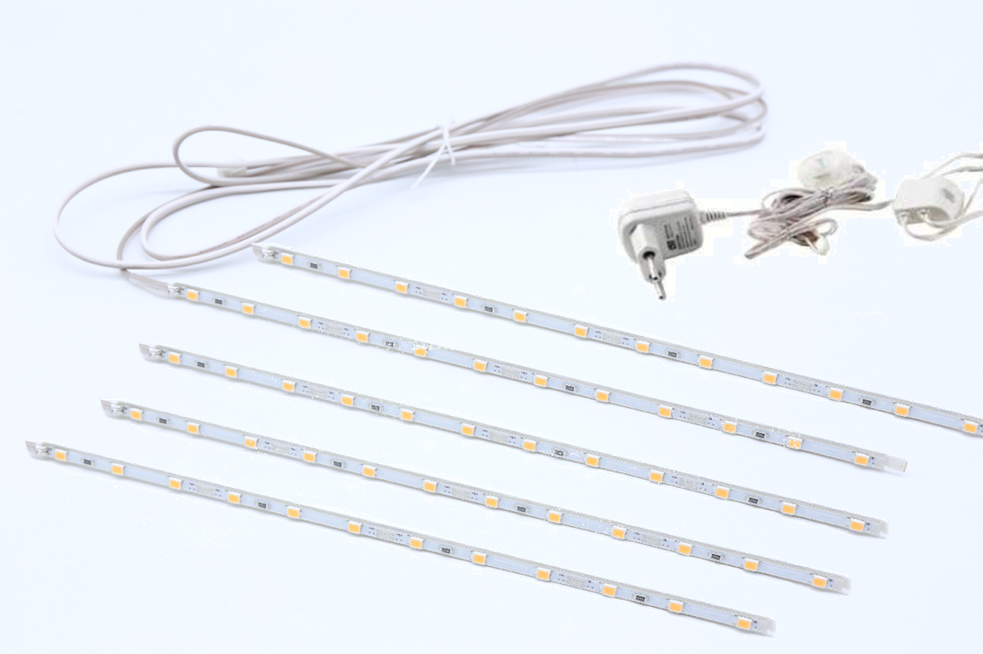 LEDstripset | LEDstrip 8 x 20 CM | 9 LEDs Warm Wit + Voeding | Micro | LW3528N02ST.008