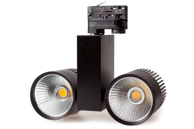 Tronix | 3 Fase | LED TRACKSPOT 2 x 30 Watt Black | Warm Wit | 3000k | 38 Graden