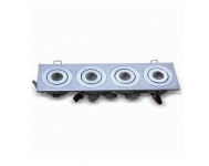 LED inbouwspot | 4 LEDs | Vierkant | 12 W |  12 Volt | Warm Wit