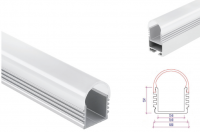 LED Profiel 45 | opbouw | 16.8x23 mm | Opaal, PC, UV Bestendig |