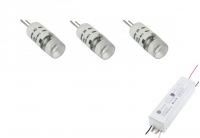 LED steeklampje | 12 Volt | Kit 3 x 1,5 W | VV 10-15 W | Warm Wi