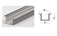 LED Profiel 27 | Inbouw | 16x12 mm | Opaal, PC, UV Bestendig | 3