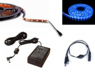 LEDstripset | LEDstrip 2 x 2,5 Meter 300 LEDs Blauw + Voeding +