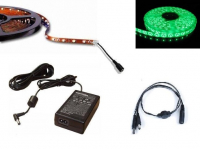 LEDstripset | LEDstrip 2 x 2,5 Meter 300 LEDs Groen + Voeding +