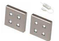 LED Kastverlichting set | 2 Lampjes | 2 x 1,4 Watt |  Vierkant