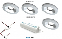 NORLED | LED inbouwspotset  | 4 spots | Rond | 3 W | Warm Wit |