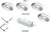 NORLED | LED inbouwspotset  | 6 spots | Rond | 3 W | Warm Wit |