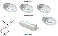 NORLED | LED inbouwspotset  | 4 spots | Rond | 3 W | Warm Wit |